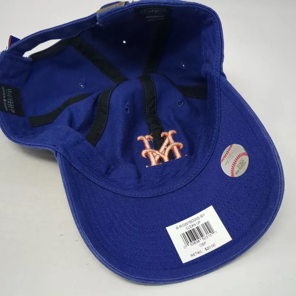 New York Mets MLB '47 Brand Baseball Cap Blue Orange Adjustable One Size OS